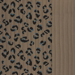 Printed Quilted Double Gauze FAUVE 4J Taupe / Taupe